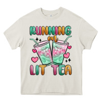 Cream running on lit tea Heavy Core Tee - MaliasSmallBusiness