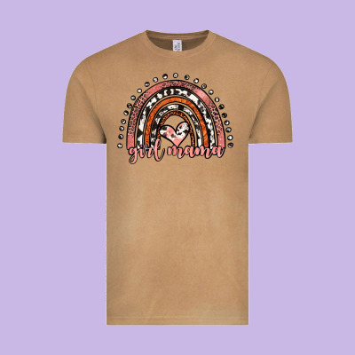 Girl Mama Western Leopard Rainbow Vintage Tee Designed By Jahusdesignshop