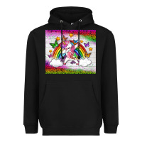 Black LGBTQ Dabbbing Unicorn And Rainbow Tumbler Heavyweight Hoodie - BundleAndBundleShop