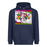 Navy LGBTQ Dabbbing Unicorn And Rainbow Tumbler Heavyweight Hoodie - BundleAndBundleShop