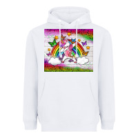 White LGBTQ Dabbbing Unicorn And Rainbow Tumbler Heavyweight Hoodie - BundleAndBundleShop