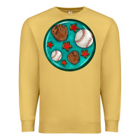 Antique Gold baseball with sunflower round earrings Premium Sweatshirt - BundleAndBundleShop