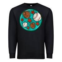 Black baseball with sunflower round earrings Premium Sweatshirt - BundleAndBundleShop