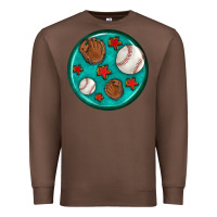 Chestnut baseball with sunflower round earrings Premium Sweatshirt - BundleAndBundleShop