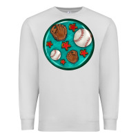 Dove Grey baseball with sunflower round earrings Premium Sweatshirt - BundleAndBundleShop