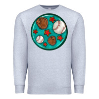 Heather Grey baseball with sunflower round earrings Premium Sweatshirt - BundleAndBundleShop
