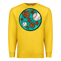 Lemon baseball with sunflower round earrings Premium Sweatshirt - BundleAndBundleShop