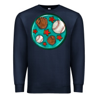 Navy baseball with sunflower round earrings Premium Sweatshirt - BundleAndBundleShop
