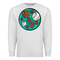 Oatmeal Heather baseball with sunflower round earrings Premium Sweatshirt - BundleAndBundleShop