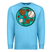 Ocean Blue baseball with sunflower round earrings Premium Sweatshirt - BundleAndBundleShop