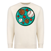 Sandshell baseball with sunflower round earrings Premium Sweatshirt - BundleAndBundleShop