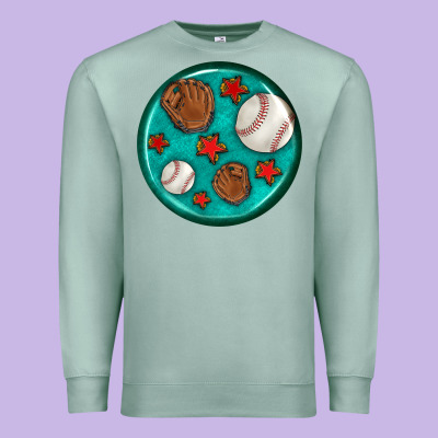 Baseball With Sunflower Round Earrings Premium Sweatshirt Designed By Bundleandbundleshop