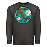 Smoke baseball with sunflower round earrings Premium Sweatshirt - BundleAndBundleShop