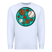 White baseball with sunflower round earrings Premium Sweatshirt - BundleAndBundleShop