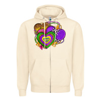 Sandshell mardi gras heart olivia Zipper Hoodie - OliviaCreatesArt