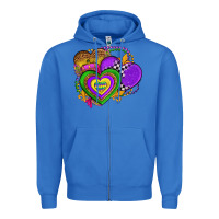 True Royal mardi gras heart olivia Zipper Hoodie - OliviaCreatesArt