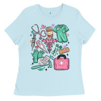 Baby Blue can't talk right now doing medical assistant stuff Ladies Tee - MaliasSmallBusiness