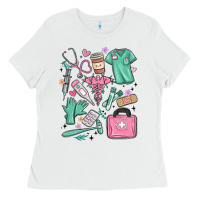 White can't talk right now doing medical assistant stuff Ladies Tee - MaliasSmallBusiness