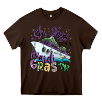 Chocolate Brown oh ship it's a mardi gras trip Heavy Core Tee - MaliasSmallBusiness