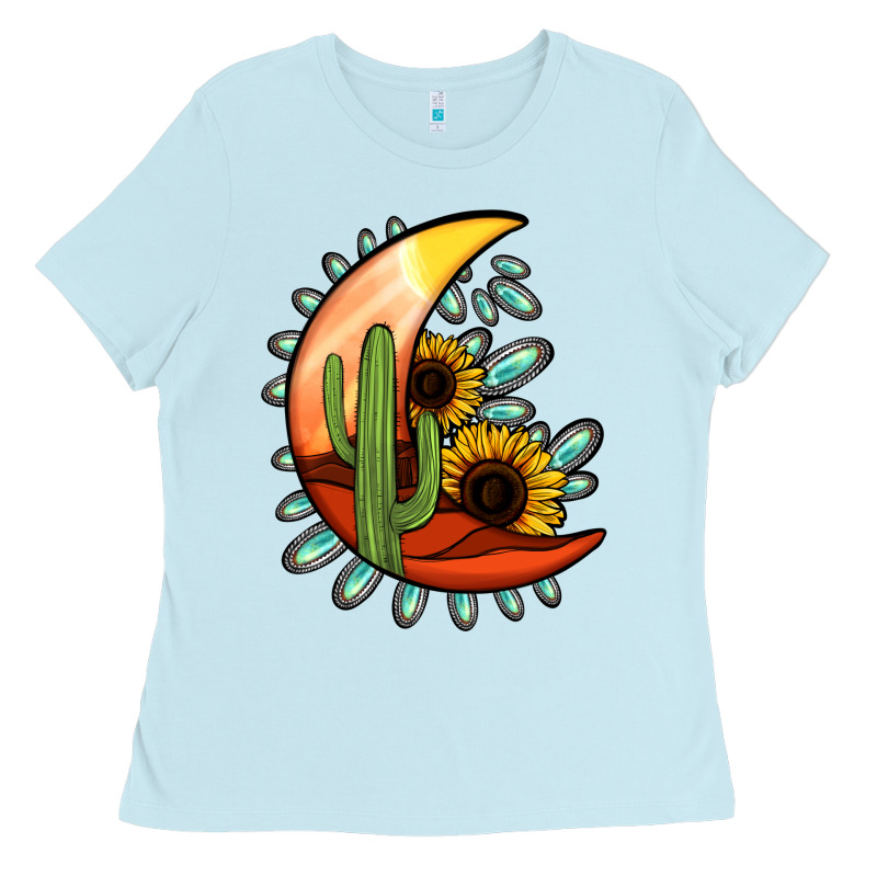 Turquoise Desert Moon Ladies Tee by Jasminsmagicworld | Teevron
