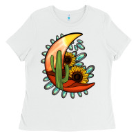 White turquoise desert moon Ladies Tee - Jasminsmagicworld