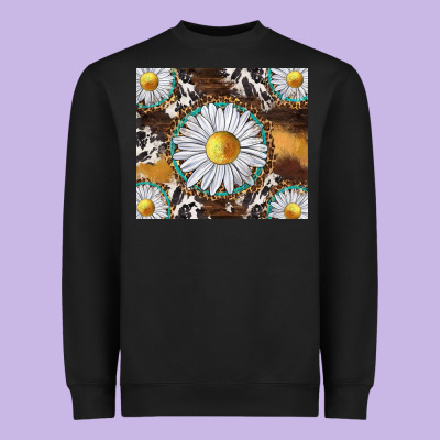 Western Daisy And Cowhide Tumbler Tbs Heavyweight Sweatshirt Designed By Tumblerdesignbyshophia