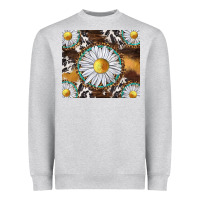 Heather Grey western daisy and cowhide tumbler tbs Heavyweight Sweatshirt - TumblerDesignByShophia