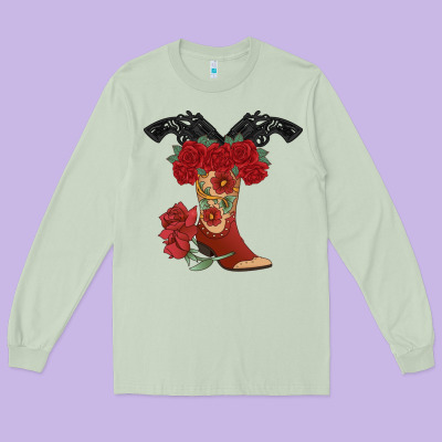 Cowboy Boots Long Sleeve Tee Designed By Bettercallsaul