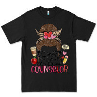 Black messy bun one loved counselor Premium Tee - MaliasSmallBusiness