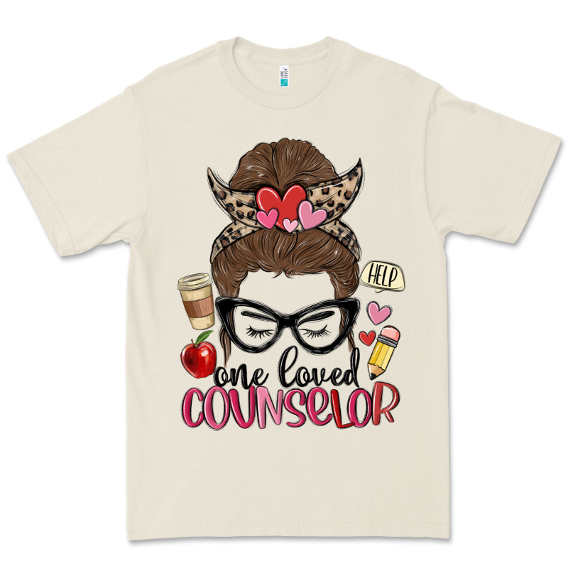Messy Bun One Loved Counselor Premium Tee by MaliasSmallBusiness | Teevron