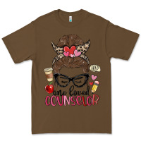 Cacao messy bun one loved counselor Premium Tee - MaliasSmallBusiness