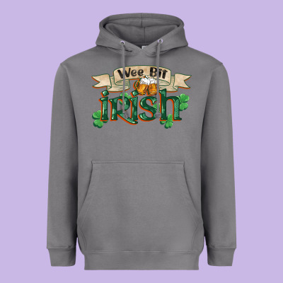 Wee Bit Irish St Patrick's Day Heavyweight Hoodie Designed By Fadigitalartstudio
