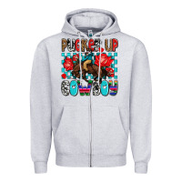 Heather Grey pucker up cowboy olivia Zipper Hoodie - OliviaCreatesArt