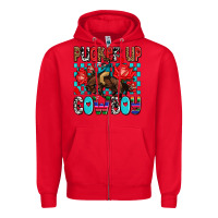 Red pucker up cowboy olivia Zipper Hoodie - OliviaCreatesArt