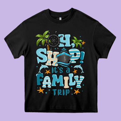 Oh Ship Its A Family Trip Heavy Core Tee Designed By Maliassmallbusiness