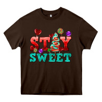 Chocolate Brown stay sweet Heavy Core Tee - AdoDesignShop