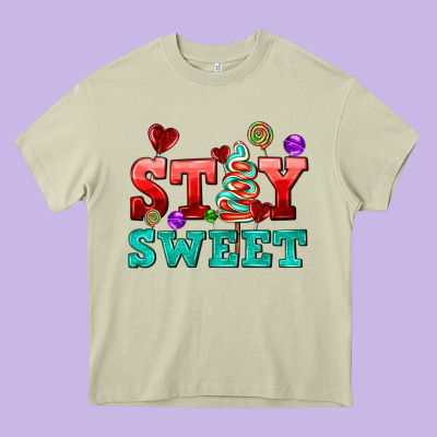 Stay Sweet Heavy Core Tee Designed By Adodesignshop