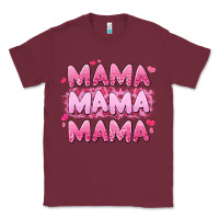 Burgundy mama mama mama valentine's day Classic Tee - LillyAllenDesigns