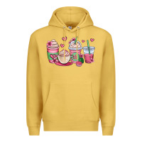 Antique Gold valentines day coffee cups Premium Hoodie - OliviaCreatesArt