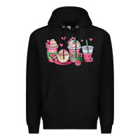 Black valentines day coffee cups Premium Hoodie - OliviaCreatesArt
