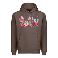 Coffee valentines day coffee cups Premium Hoodie - OliviaCreatesArt