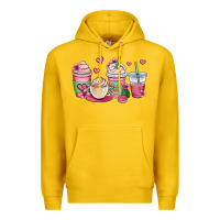 Lemon valentines day coffee cups Premium Hoodie - OliviaCreatesArt