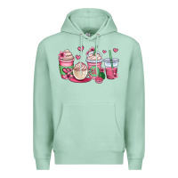 Seafoam valentines day coffee cups Premium Hoodie - OliviaCreatesArt