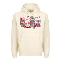 Tofu valentines day coffee cups Premium Hoodie - OliviaCreatesArt