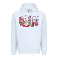 White valentines day coffee cups Premium Hoodie - OliviaCreatesArt