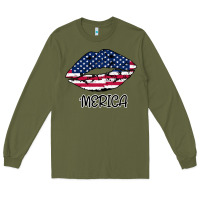 Army Green American lip Long Sleeve Tee - Bettercallsaul