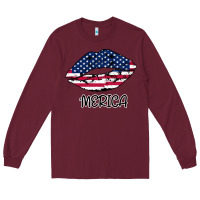 Burgundy American lip Long Sleeve Tee - Bettercallsaul