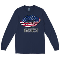 Navy American lip Long Sleeve Tee - Bettercallsaul