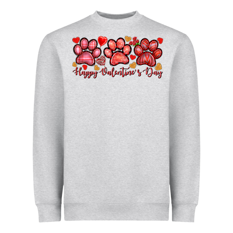 Happy Valentine's Day Paws Valentine's Day Heavyweight Sweatshirt by HowdyJamesFarm | Teevron