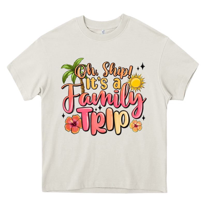 Oh Ship Its A Family Trip Summer Vacation Heavy Core Tee by MaliasSmallBusiness | Teevron
